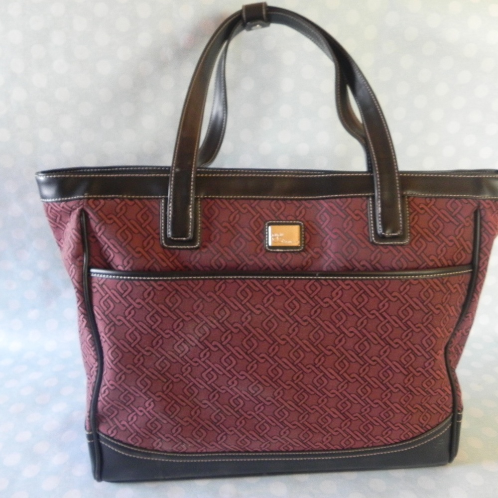 Nine & co. Burgundy & Black Carry All Tote